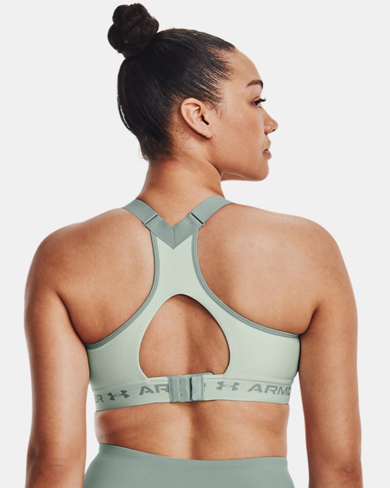 Women's Armour® High Crossback Sports Bra in Green image number 5
